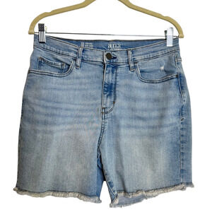 a.n.a. Womens High-Rise Midi Shorts Size 10 Blue Medium Wash 5 in inseam Jorts